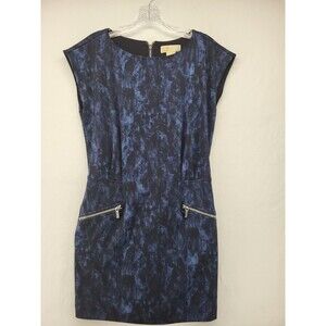 MICHAEL KORS  WOMEN'S DRESS BLUE A-LINE PENCIL PARTY OFFICE LINED LADIES 10P